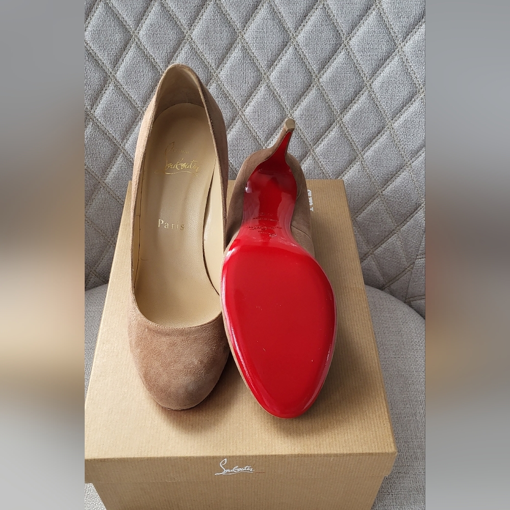 Christian Louboutin Sz 37.5 Fifi 100 Suede Pumps